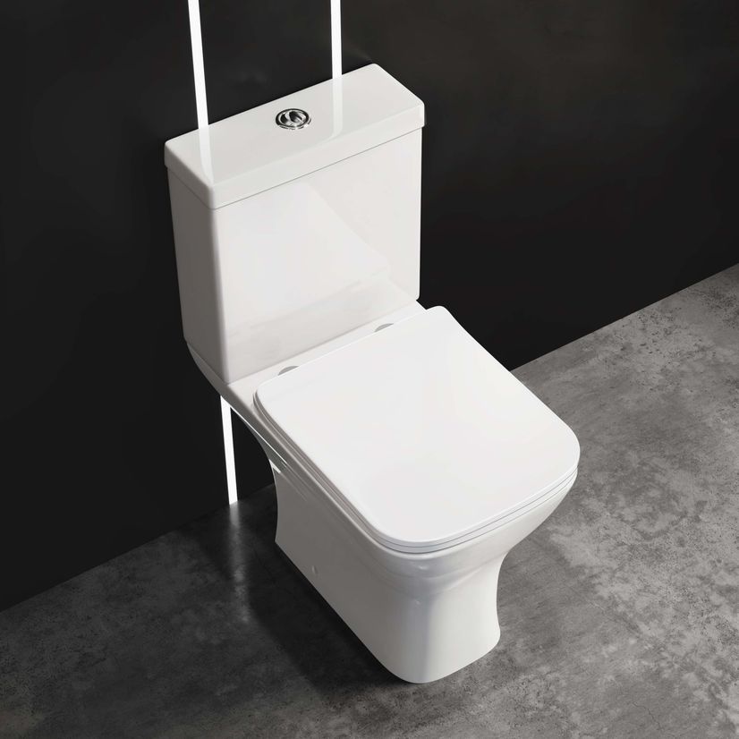 Atlanta Close Coupled Toilet With Soft Close Slim Seat