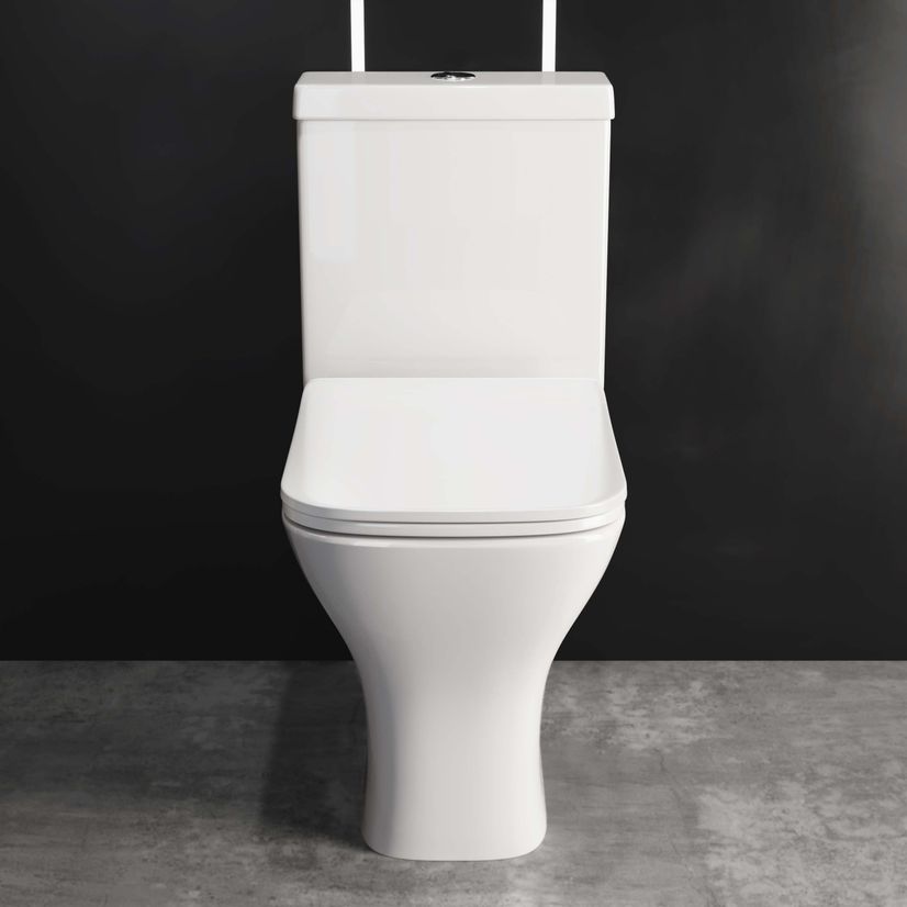 Atlanta Fully Back to Wall Close Coupled Toilet With Soft Close Slim Seat