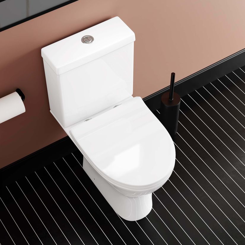 Orlando Close Coupled Toilet With Soft Close Slim Seat