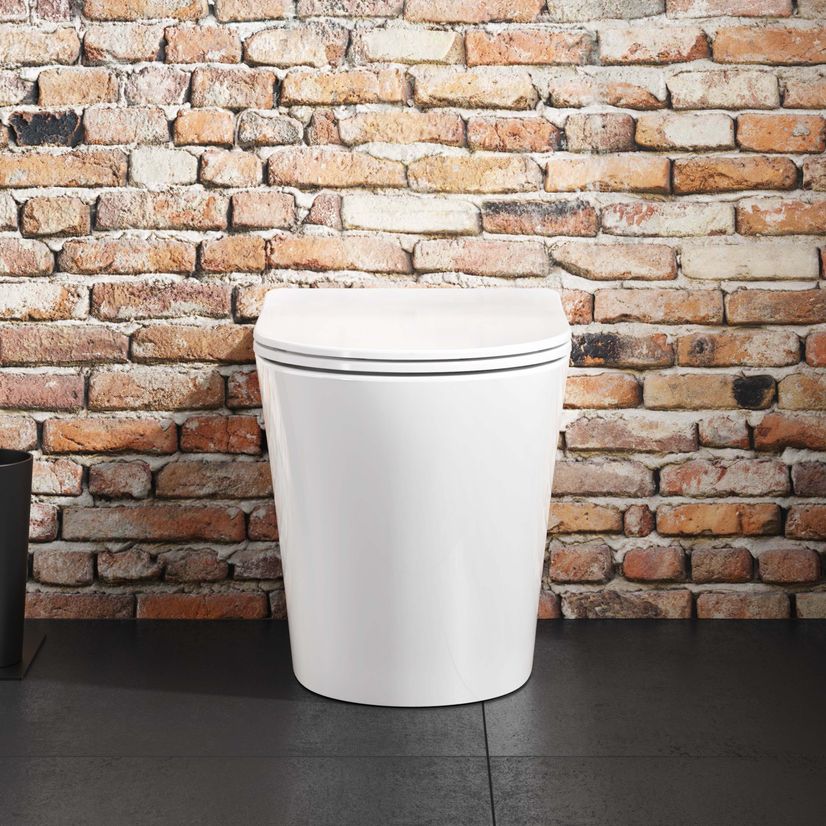 Boston Rimless Back To Wall Toilet With Premium Soft Close Slim Seat and Concealed Cistern