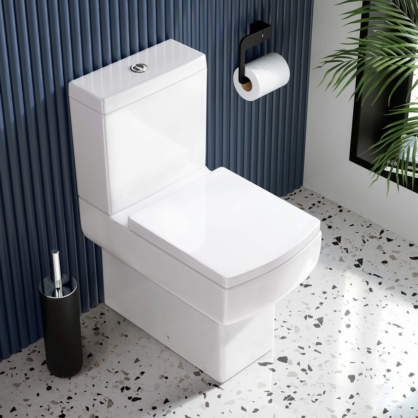 Portland Fully Back to Wall Close Coupled Toilet With Soft Close Seat