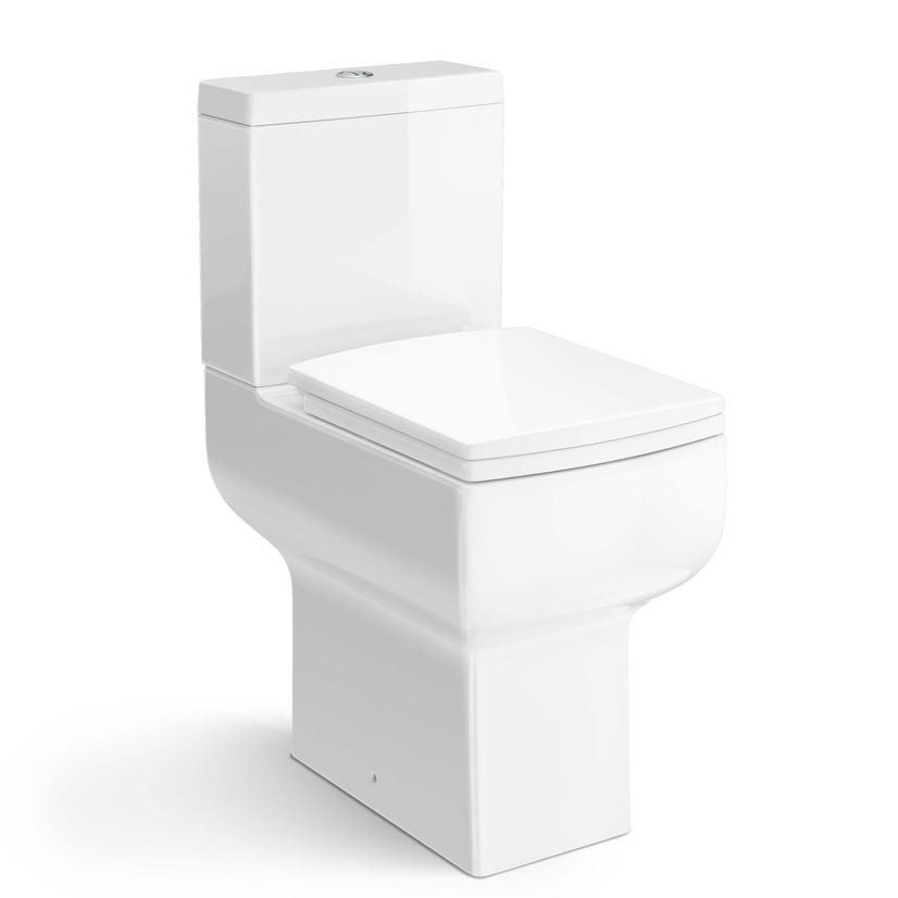 Portland Comfort Height Close Coupled Toilet With Soft Close Slim Seat