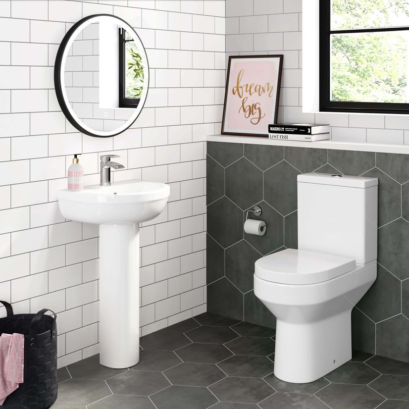 Denver Rimless Comfort Height Close Coupled Toilet With Soft Close Seat