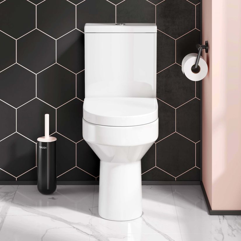 Denver Rimless Comfort Height Close Coupled Toilet With Soft Close Seat