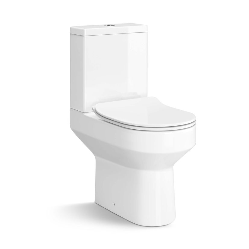 Denver Rimless Close Coupled Toilet With Soft Close Slim Seat