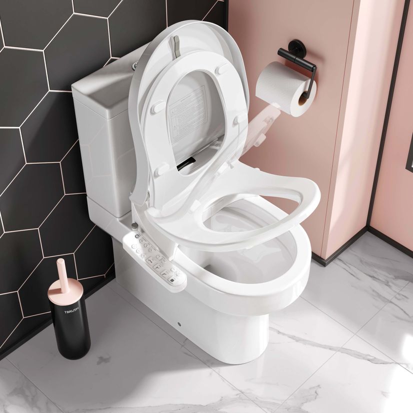 Denver Rimless Fully Back to Wall Close Coupled Toilet With Smart Bidet Seat