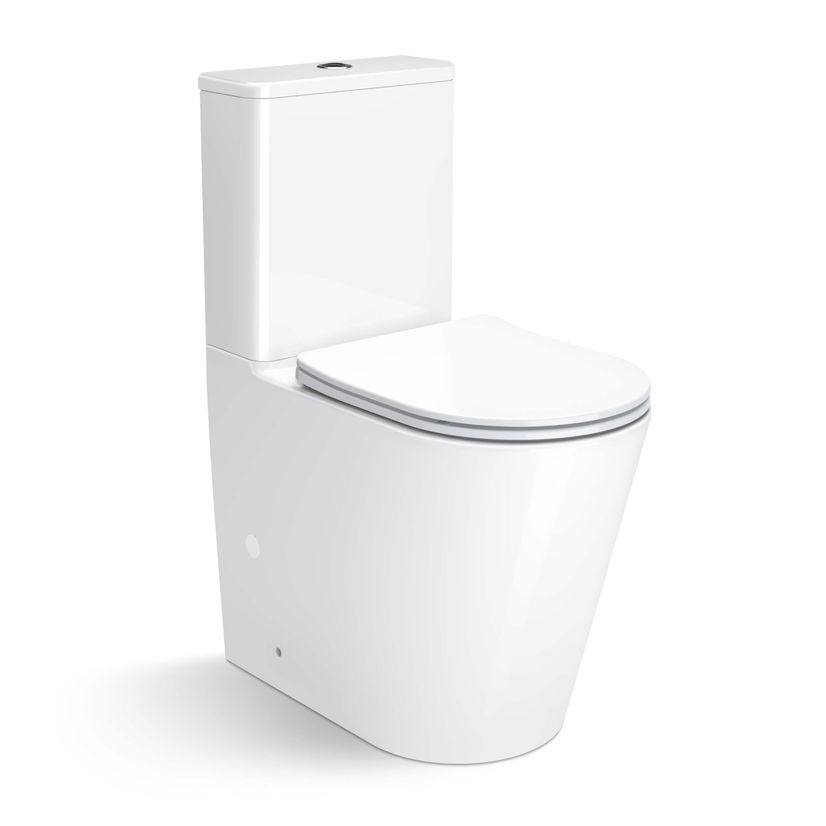 Boston Rimless Comfort Height Close Coupled Toilet With Premium Soft Close Slim Seat