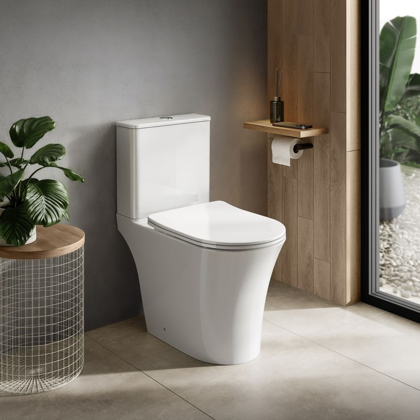 Tuscan Rimless Close Coupled Toilet With Premium Soft Close Slim Seat