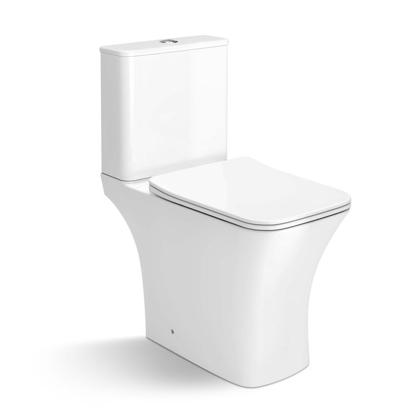Houston Rimless Close Coupled Toilet With Premium Soft Close Slim Seat
