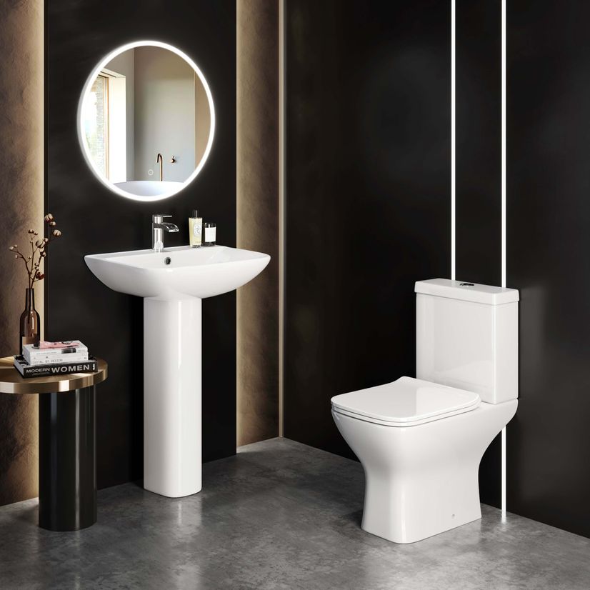 Atlanta Rimless Close Coupled Toilet With Soft Close Slim Seat