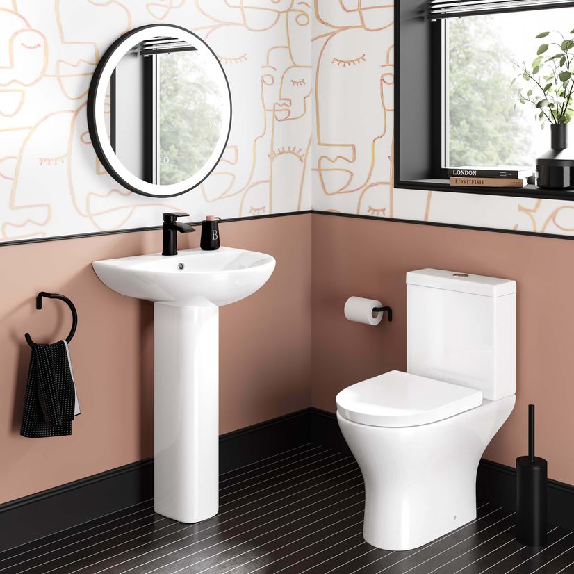 Orlando Rimless Close Coupled Toilet With Soft Close Seat