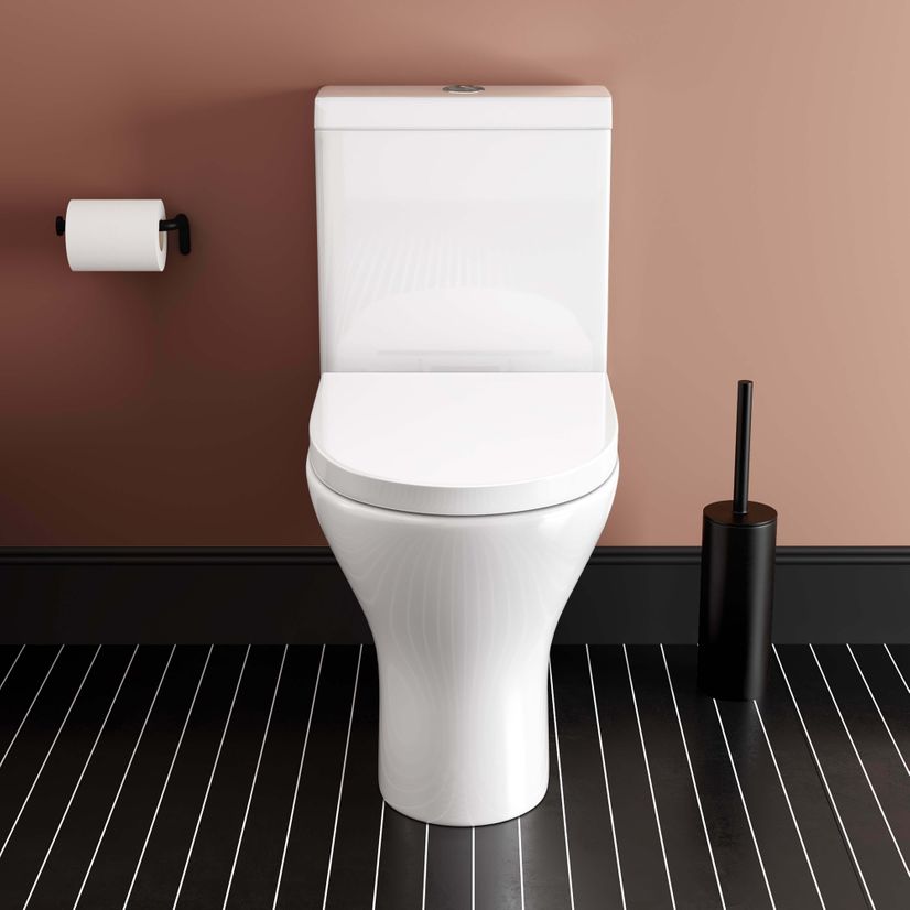 Orlando Rimless Close Coupled Toilet With Soft Close Seat