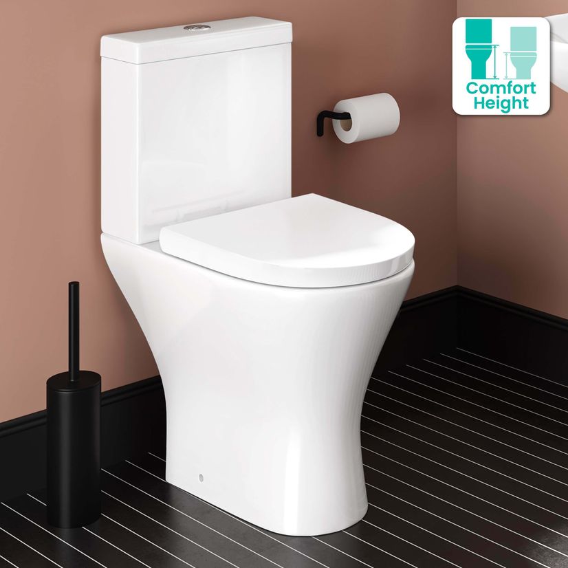 Orlando Rimless Comfort Height Close Coupled Toilet With Soft Close Seat