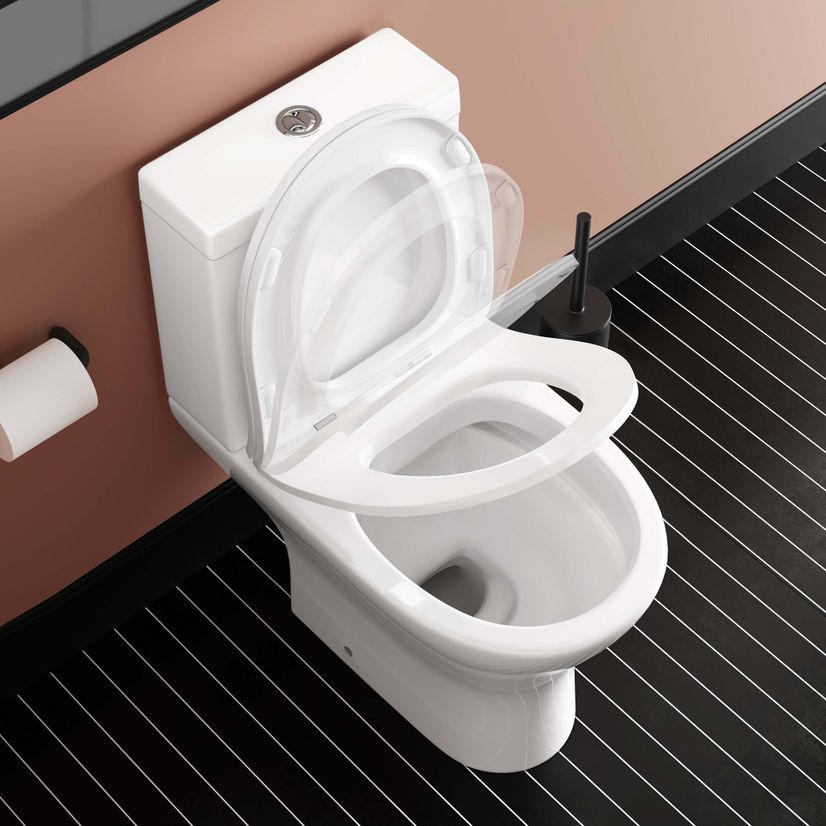 Orlando Rimless Close Coupled Toilet With Soft Close Slim Seat