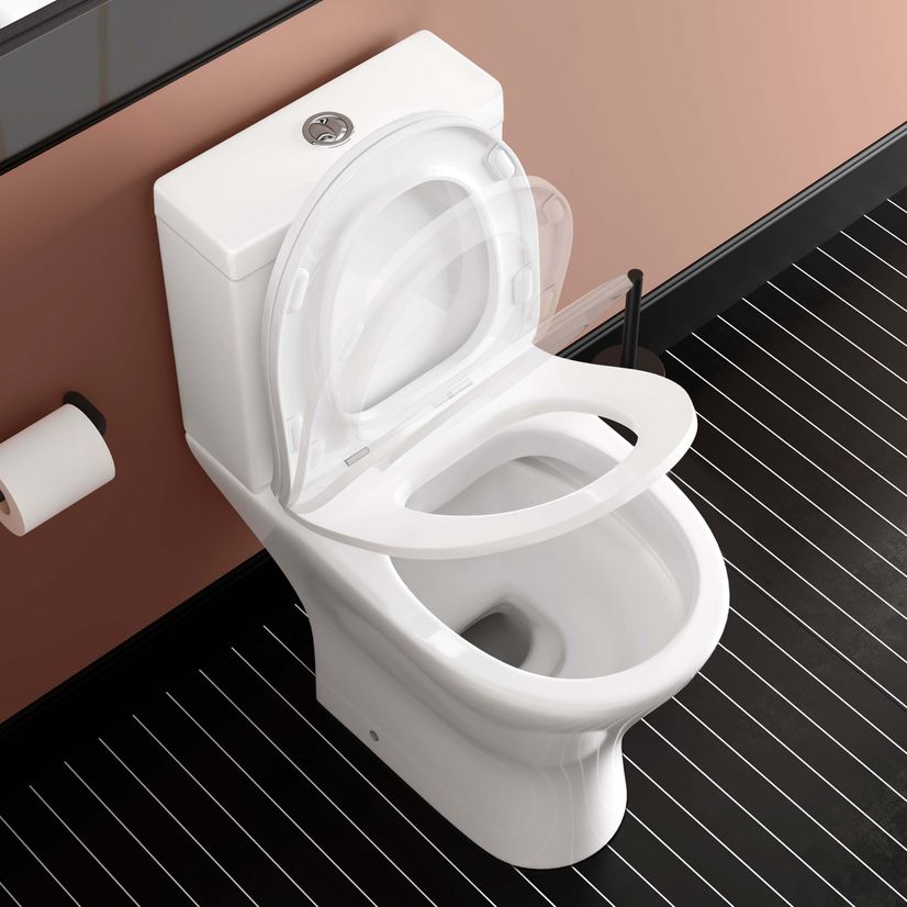 Orlando Rimless Comfort Height Close Coupled Toilet With Soft Close Slim Seat