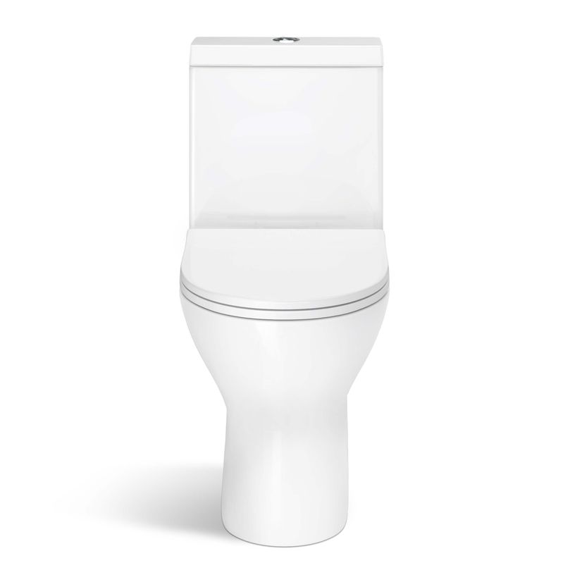 Orlando Rimless Fully Back to Wall Close Coupled Toilet With Soft Close Slim Seat