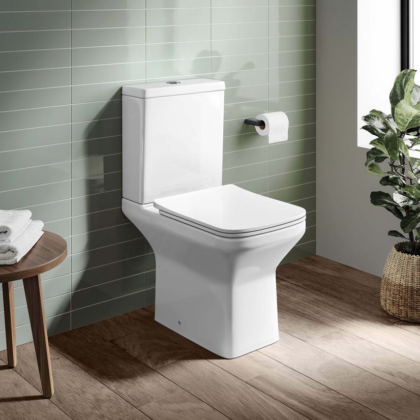 Dallas Rimless Close Coupled Toilet With Slim Soft Close Seat