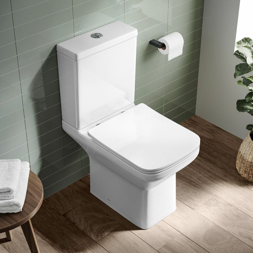 Dallas Rimless Close Coupled Toilet With Slim Soft Close Seat