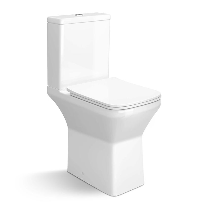 Dallas Rimless Comfort Height Close Coupled Toilet With Slim Soft Close Seat