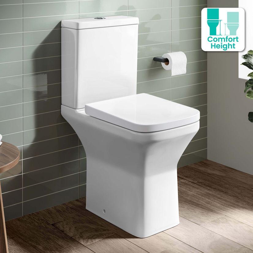 Dallas Rimless Comfort Height Close Coupled Toilet With Soft Close Seat