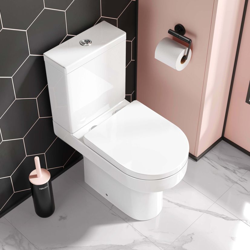 Denver Rimless Close Coupled Toilet & Pedestal Basin Set