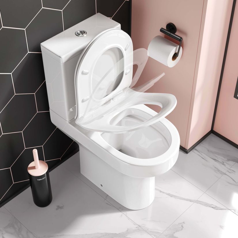 Denver Rimless Comfort Height Close Coupled Toilet & Pedestal Basin Set