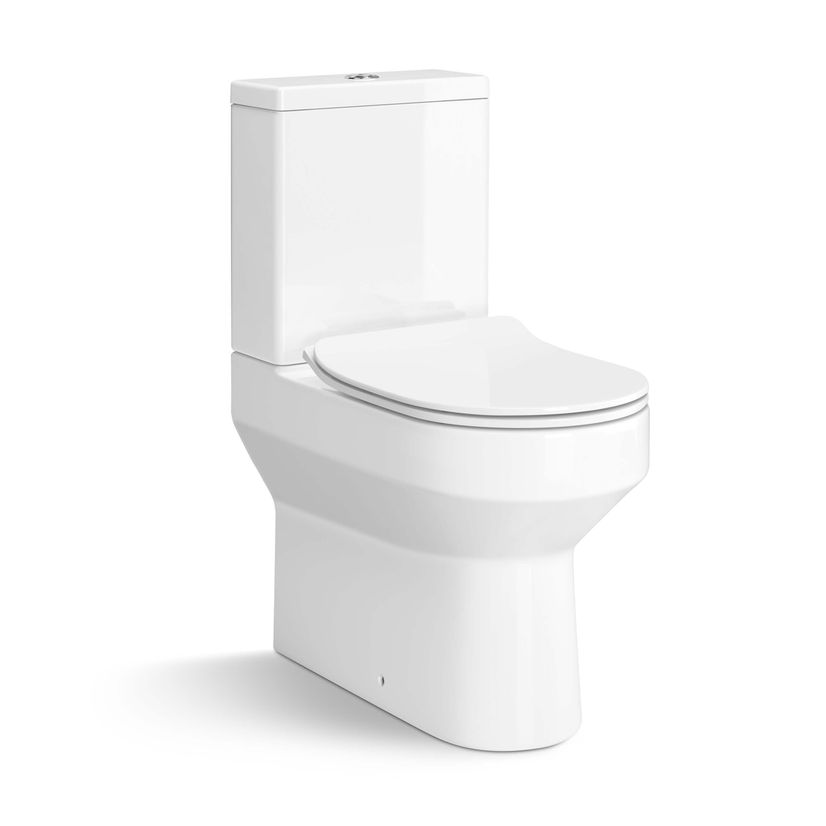 Denver Rimless Fully Back to Wall Close Coupled Toilet & Pedestal Basin Set