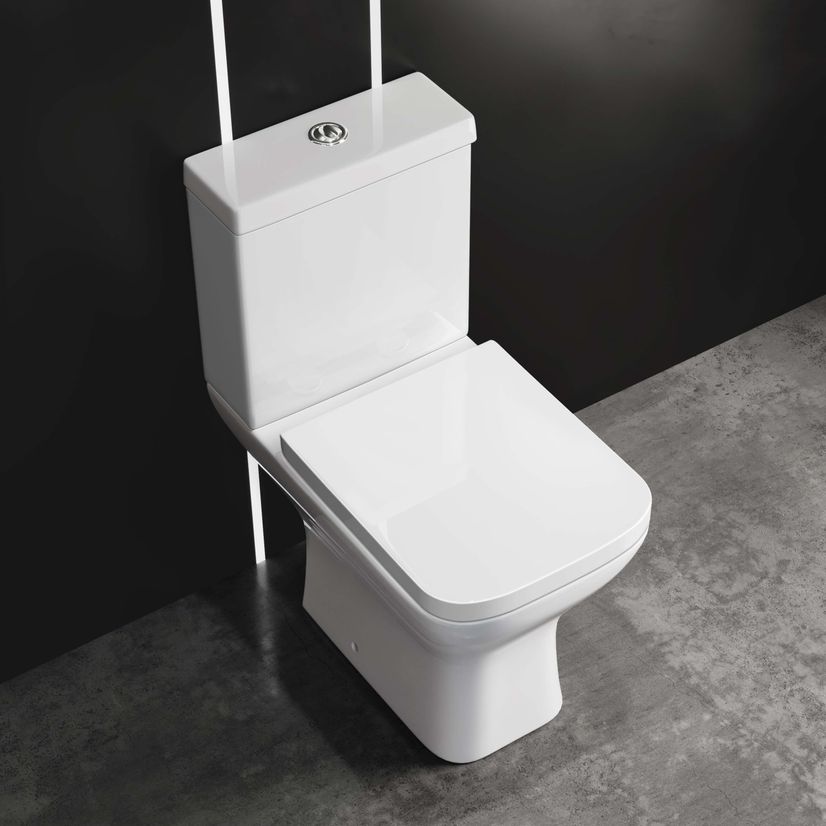 Atlanta Rimless Close Coupled Toilet & Pedestal Basin Set