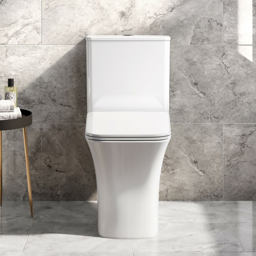 Houston Rimless Close Coupled Toilet With Premium Soft Close Seat