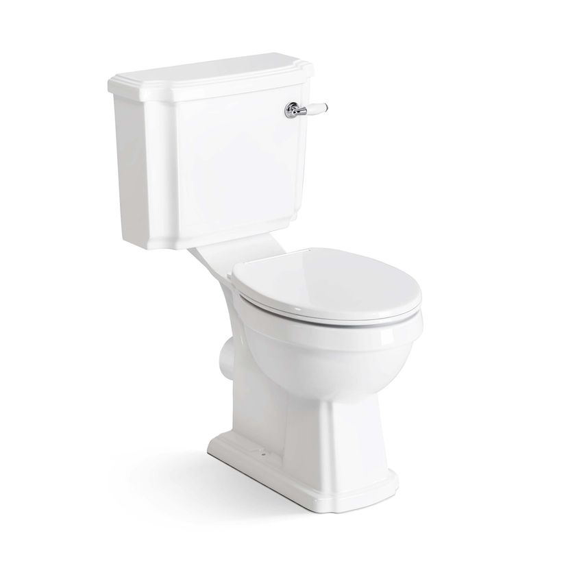 Hudson Traditional Close Coupled Toilet & Pedestal Basin Set - Single Tap Hole