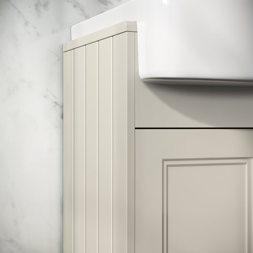 Monaco Chalk White Combination Vanity Basin and Seattle Toilet 1500mm