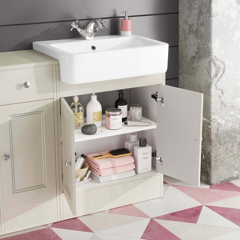 Monaco Chalk White Combination Vanity Basin and Hudson Toilet 1500mm