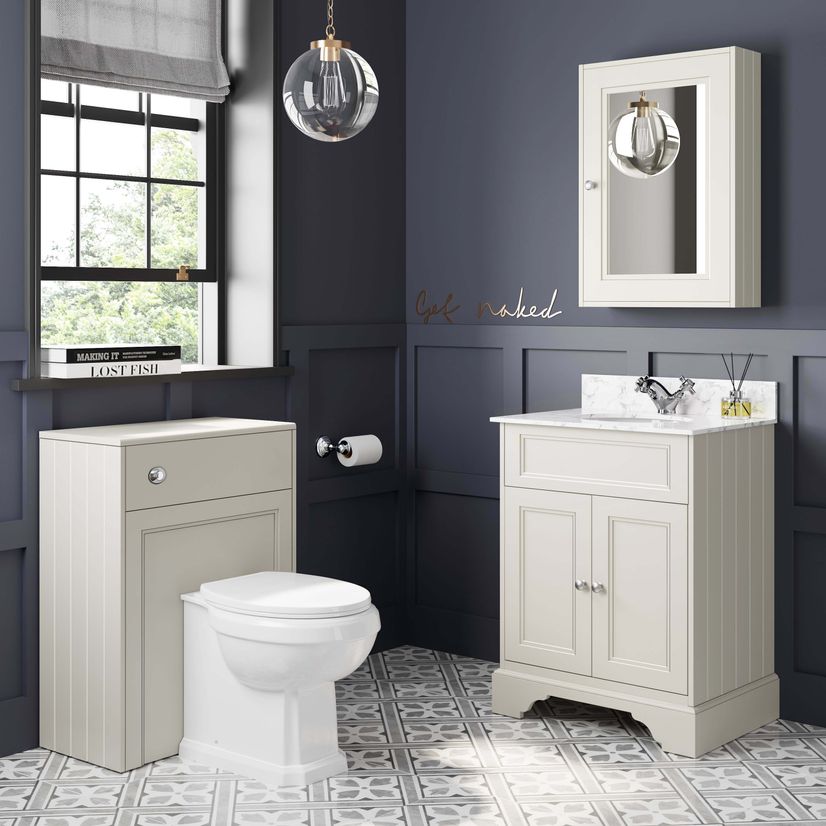 Lucia Chalk White Vanity with Marble Top & Undermount Basin 630mm