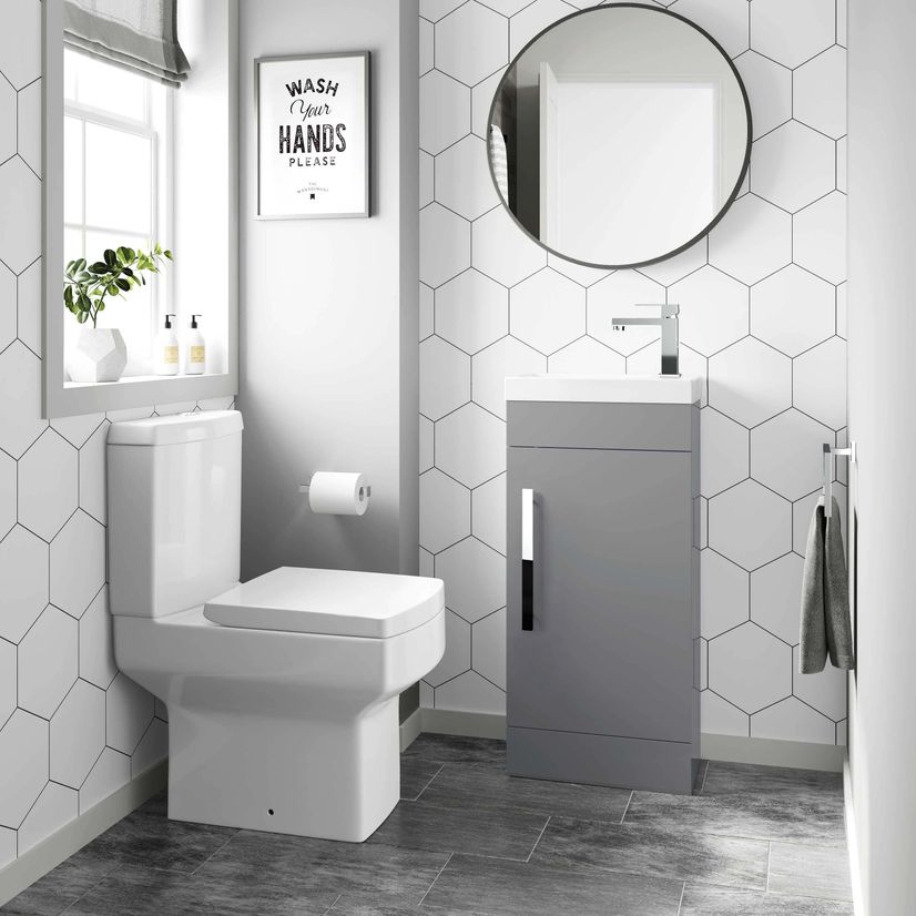 Avon Stone Grey Cloakroom Floor Standing Basin Vanity 400mm