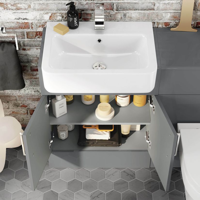 Harper Stone Grey Combination Vanity Basin and Denver Toilet 1200mm