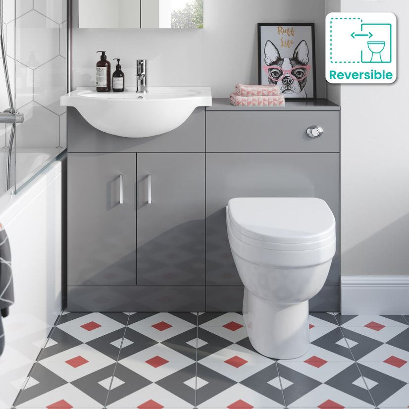 Quartz Stone Grey Combination Vanity Basin and Seattle Toilet 1050mm