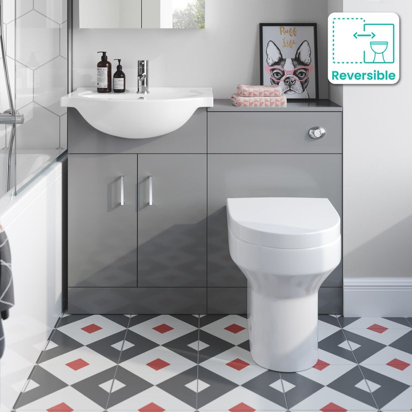 Quartz Stone Grey Combination Vanity Basin and Denver Toilet 1050mm