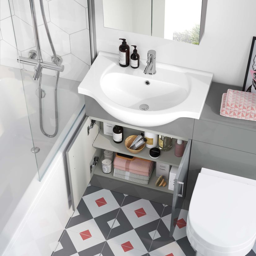 Quartz Stone Grey Combination Vanity Basin and Denver Toilet 1150mm