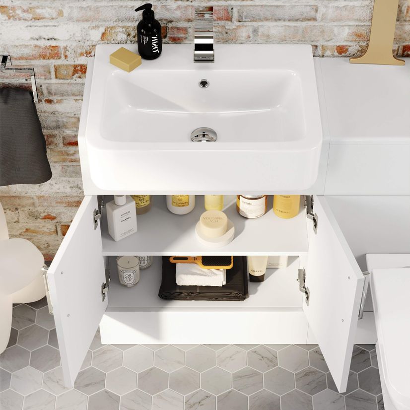 Harper Gloss White Combination Vanity Basin and Atlanta Toilet 1200mm
