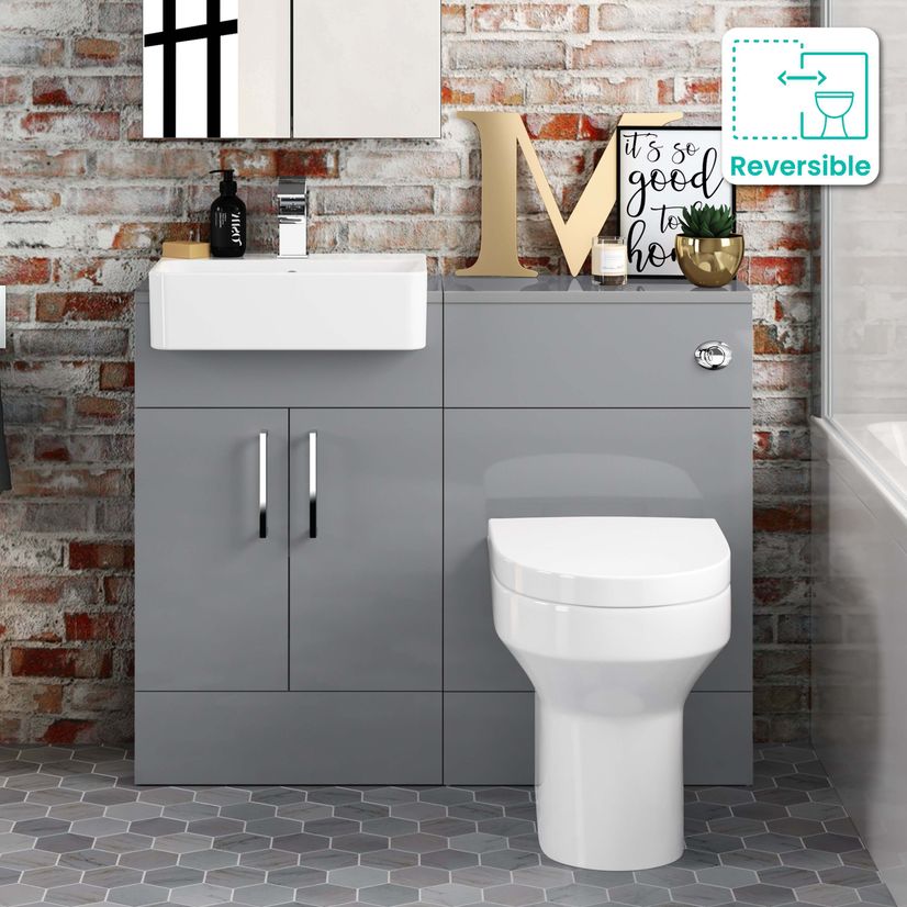 Harper Stone Grey Combination Vanity Basin & Denver Toilet 1000mm