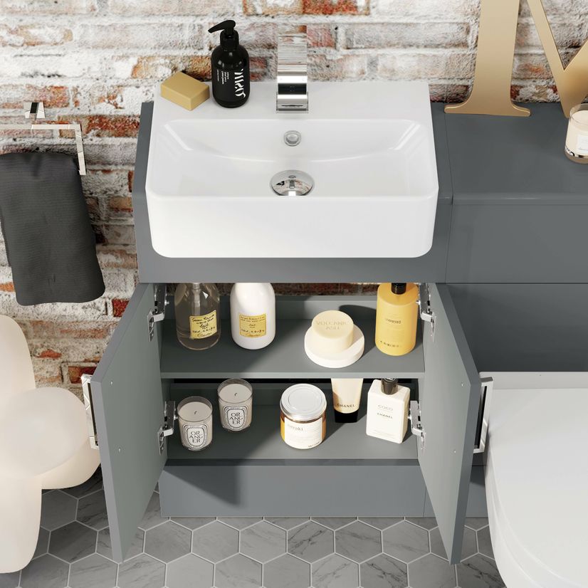 Harper Stone Grey Combination Vanity Basin & Denver Toilet 1000mm