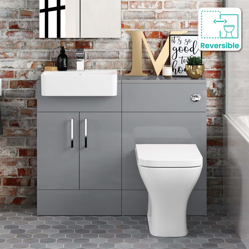 Harper Stone Grey Combination Vanity Basin & Atlanta Toilet 1000mm