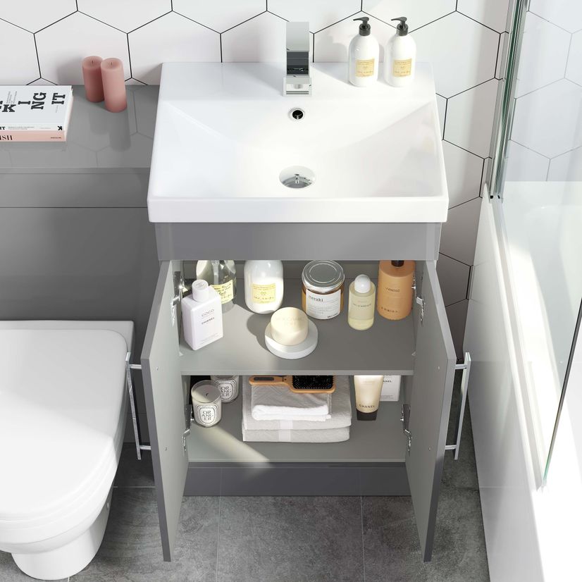 Avon Stone Grey Combination Vanity Basin and Seattle Toilet 1000mm