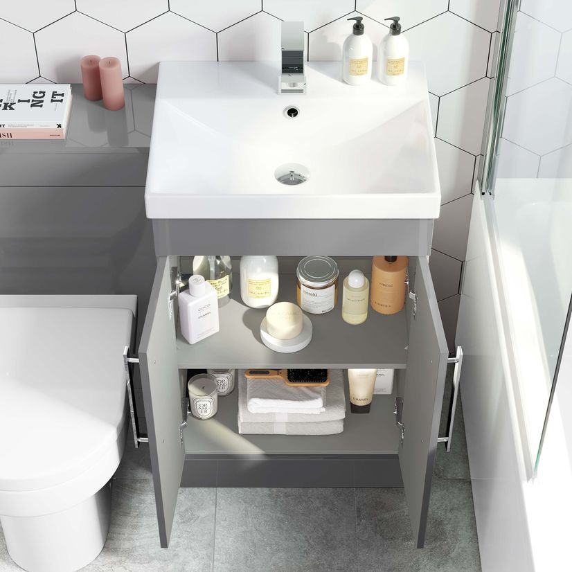 Avon Stone Grey Combination Vanity Basin and Denver Toilet 1000mm