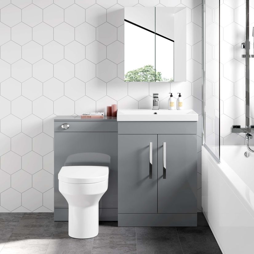 Avon Stone Grey Combination Vanity Basin and Denver Toilet 1100mm