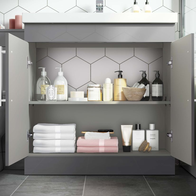 Avon Stone Grey Combination Vanity Basin and Seattle Toilet 1300mm