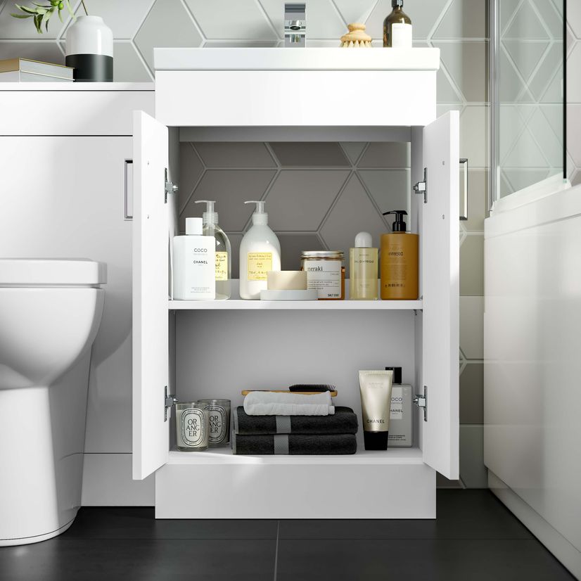 Mersey Gloss White Combination Vanity Basin and Austin Toilet 1000mm