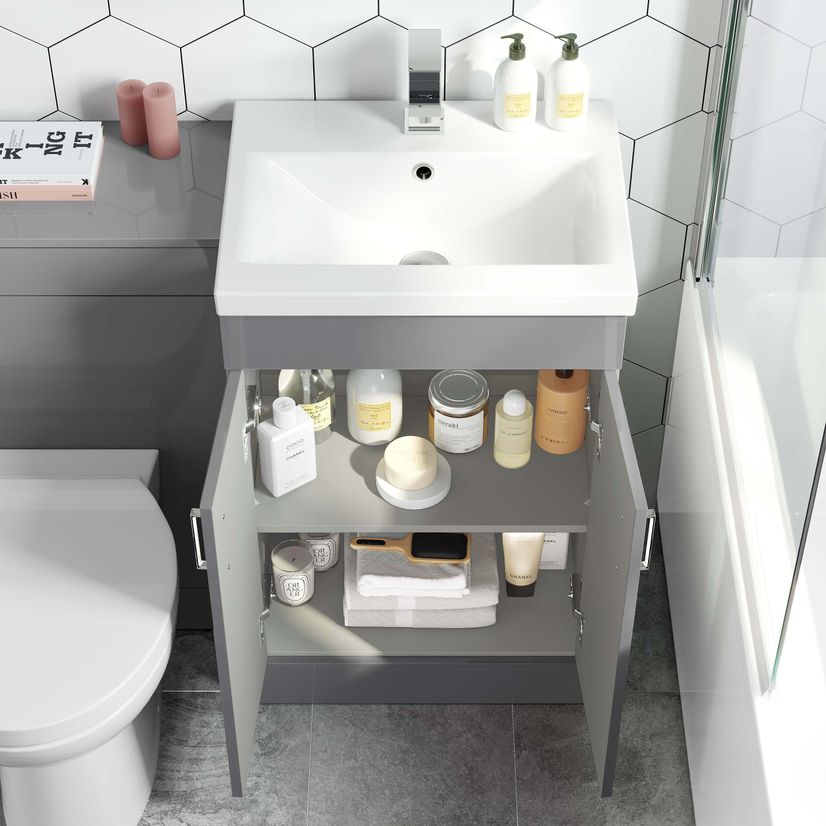 Mersey Stone Grey Combination Vanity Basin and Austin Toilet 1000mm