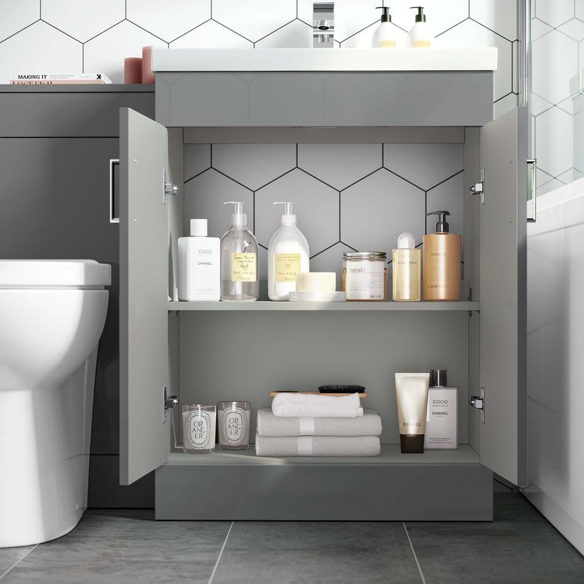 Mersey Stone Grey Combination Vanity Basin and Austin Toilet 1100mm