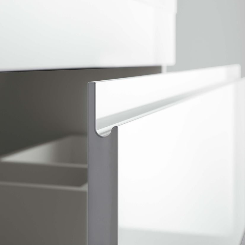Trent Gloss White Drawer with Marble Top 1200mm - Excludes Counter Top Basins